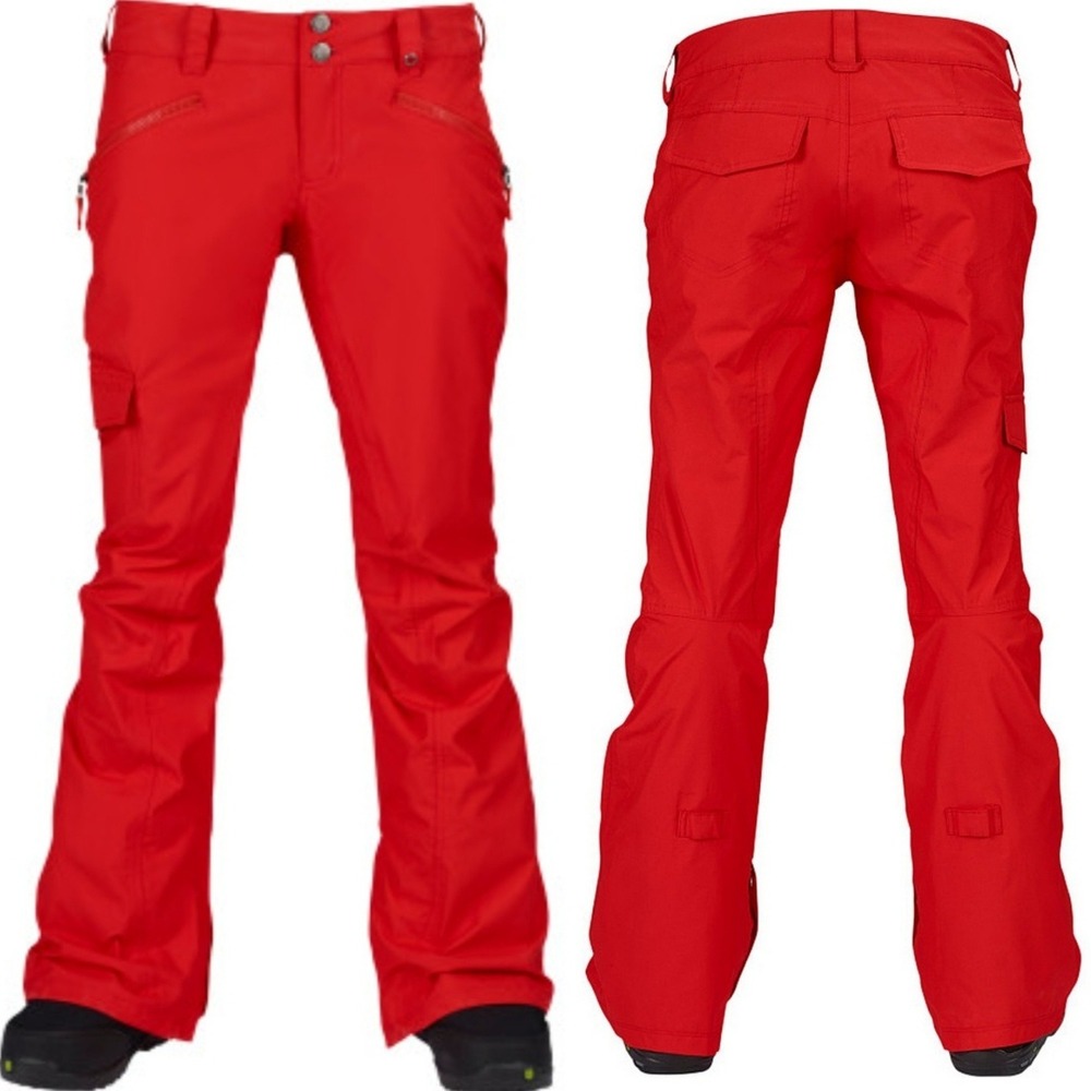 Burton The White Collection Da Nang Dryride Ski Pants Women's S Tomato Red Snow
